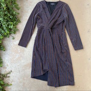 Sam Edelman Rainbow Glitter Stripe Faux Wrap Dress